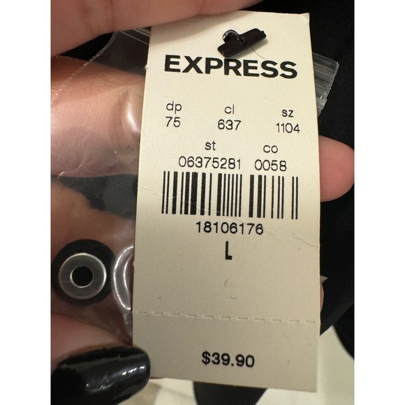 Express Black NWT Large Open Back High Neck Tank Drapy Flowy - Picture 5 of 7